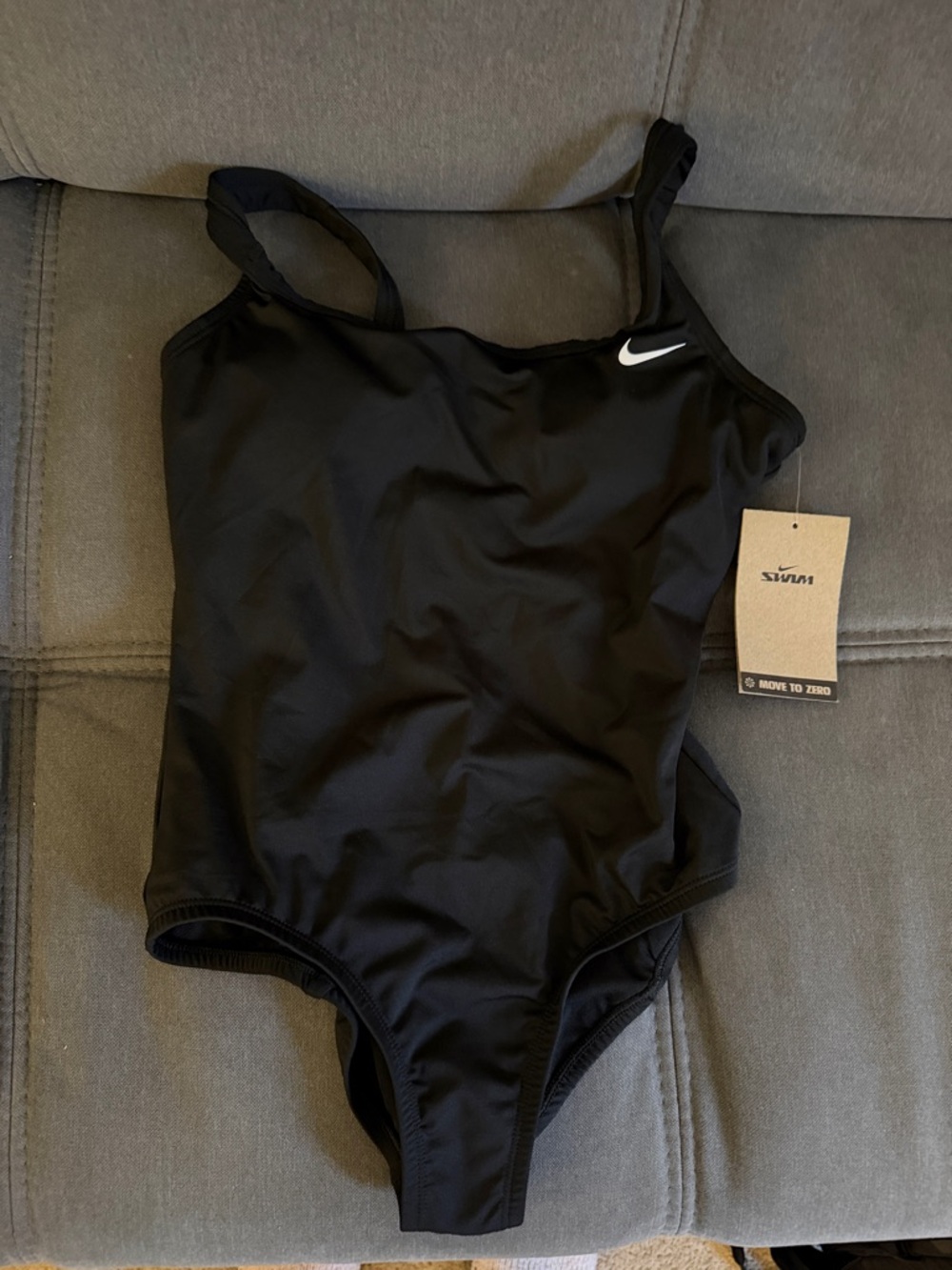 New w tags! Women’s Nike Black One-Piece Swim Suit with White Swoosh